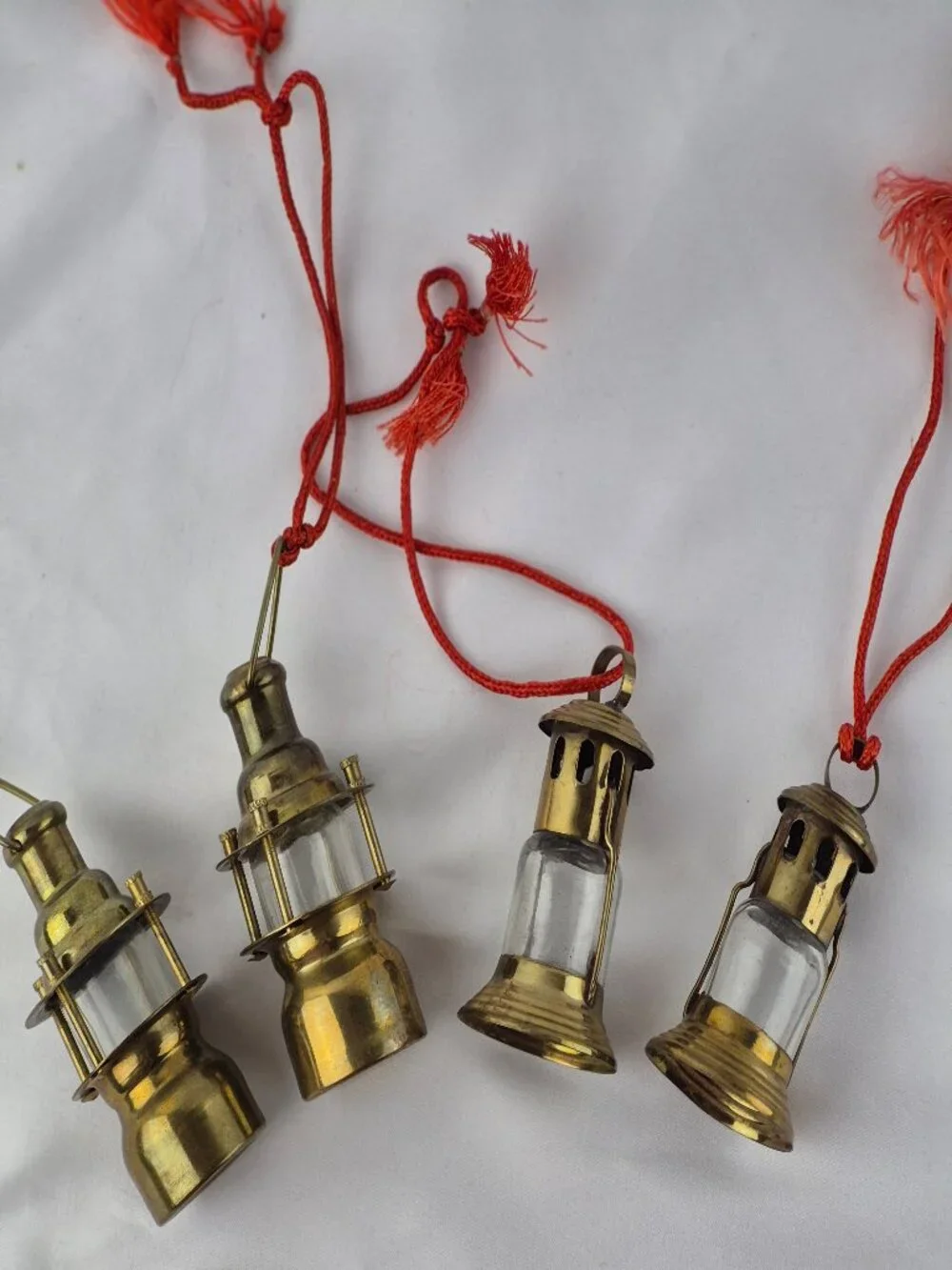 Vintage House of Lloyd Brass Coach Lamp Ornaments Set of 4